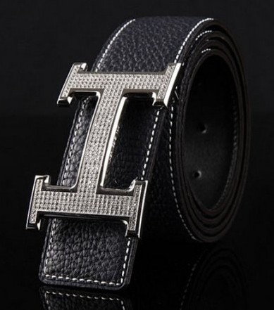 Hermes 2014 Classic Stripe Leather Reversible Belt 18k Silver Pl